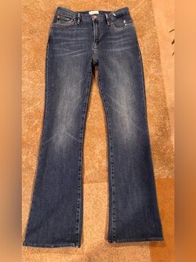 FRAME Le Mini Boot Jeans Women’s 30 Dark Wash Blue Mid Rise Bootcut Stretch